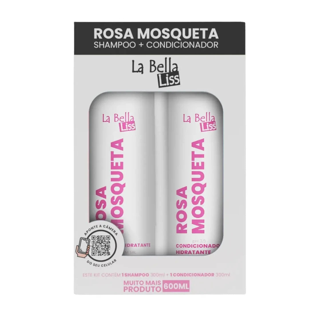 Pack de Shampoo y Acondicionador La Bella Liss - Rosa Mosqueta 600 ML